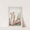 Woman carrying basket on her head, nude youth and nude man reclining next to water jug. by Pierre-Jean Mariette