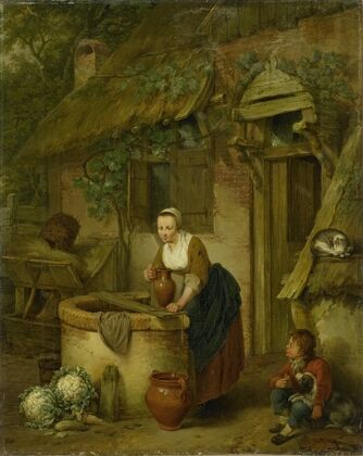 Woman Drawing Water from a Well