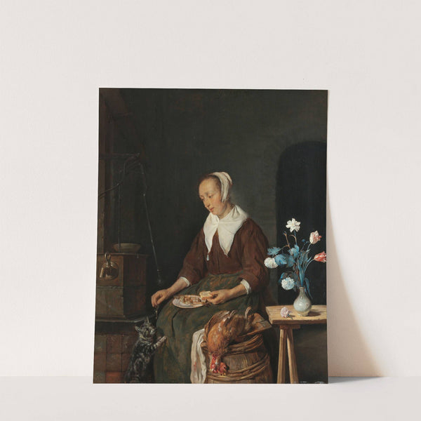 Woman Eating, Known as ‘The Cat’s Breakfast’ by Gabriel Metsu