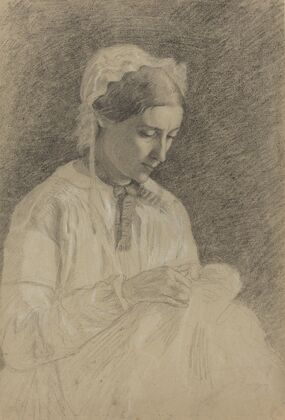 Woman Embroidering