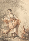 Woman Feeding Chickens