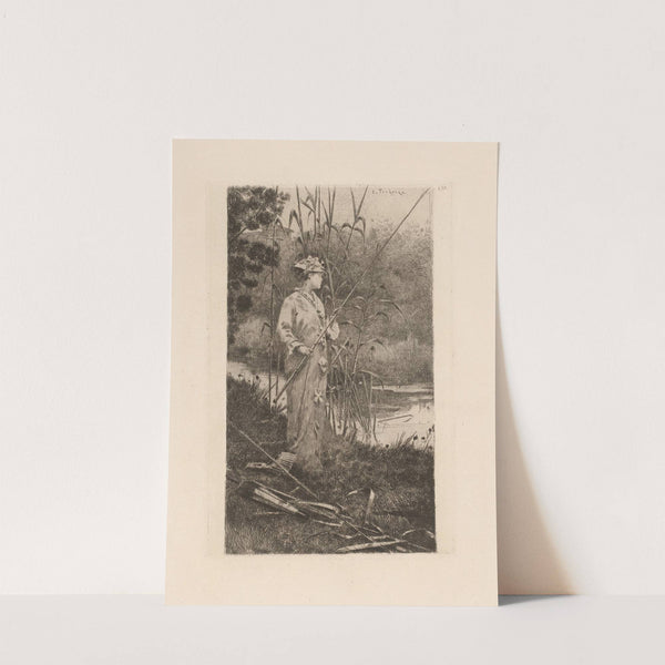 Woman fishing (1880) by Edouard Toudouze