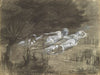 Woman Floating in a River Attended by Two Female Spirits