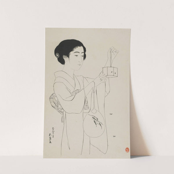 Woman Holding a Firefly Cage (1920) by Hashiguchi Goyō