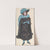 Woman in a black dress and blue boa holding a dog by Sergey Yurievich Sudeikin