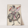 Woman in a harlequin costume holding a mask by Sergey Yurievich Sudeikin
