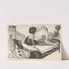 Woman in Bed Observing a Donkey by Franz von Bayros