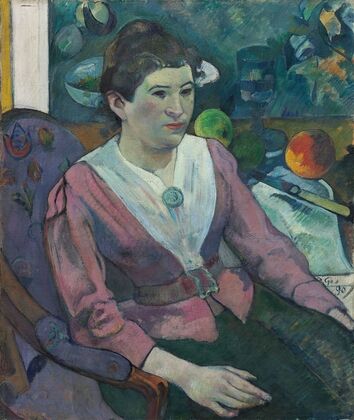 Woman in front of a Still Life by Cézanne