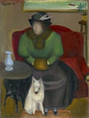 Woman in Fur with Dog