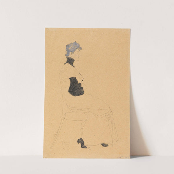 Woman in Profile, Seated in a Chair (1909) by Egon Schiele