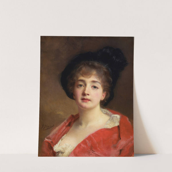 Woman In Red by Gustave Jean Jacquet