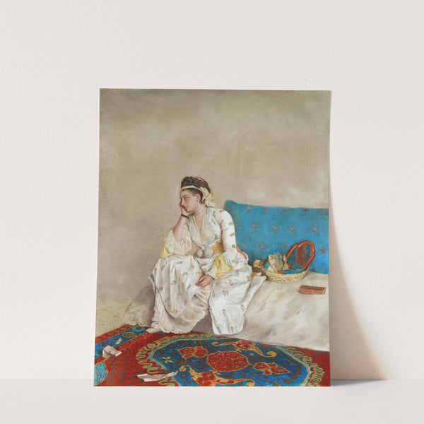 Woman in Turkish Dress, Seated on a Sofa by Jean-Etienne Liotard