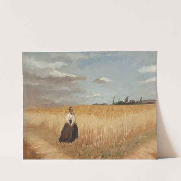 Woman in wheat field by Luis Astete y Concha