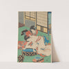 Woman Leaning over Tub, Being Bathed by Her Maid by Utagawa Kunisada (Toyokuni III)