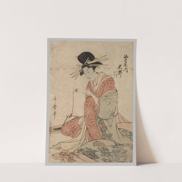 Woman of the Yoshiwara Reading Scroll (1753-1806) by Kitagawa Utamaro