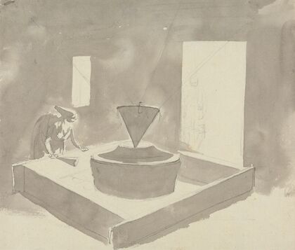 Woman Operating a Device (Flour Mill)