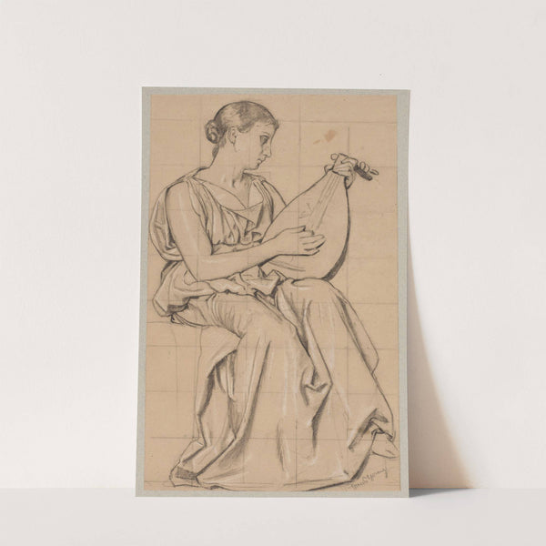 Woman Playing the Lute (1890) by Hans Thoma