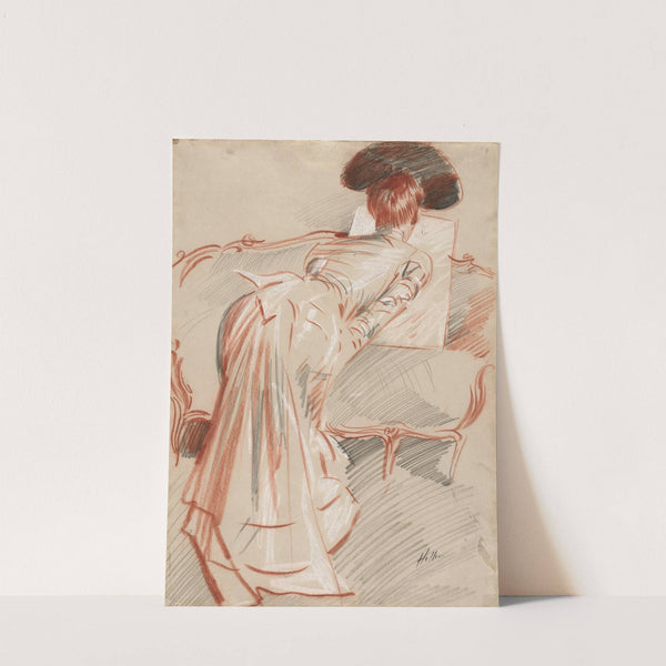 Woman (Possibly Madame Alice Hellu) Looking at a Drawing by Paul César Helleu