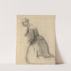 Woman praying, sketch for Signing of the Compact in the Cabin of the Mayflower by Edwin White