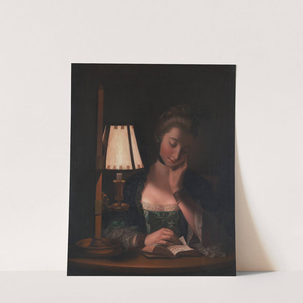 Woman Reading by a Paper-Bell Shade by Henry Robert Morland