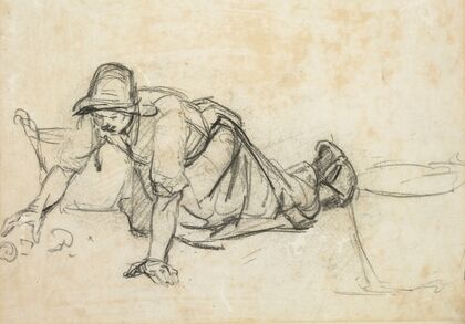 Woman scrubbing