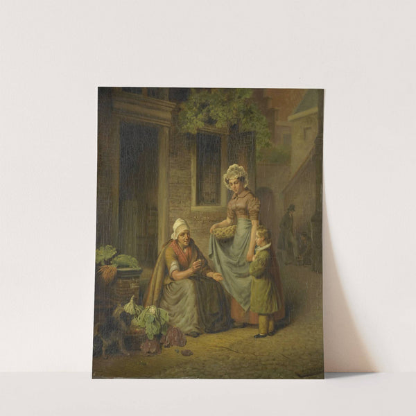 Woman Selling Vegetables by Lambertus Johannes Hansen