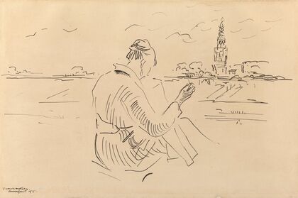 Woman Sewing before Amersfoort — size preview