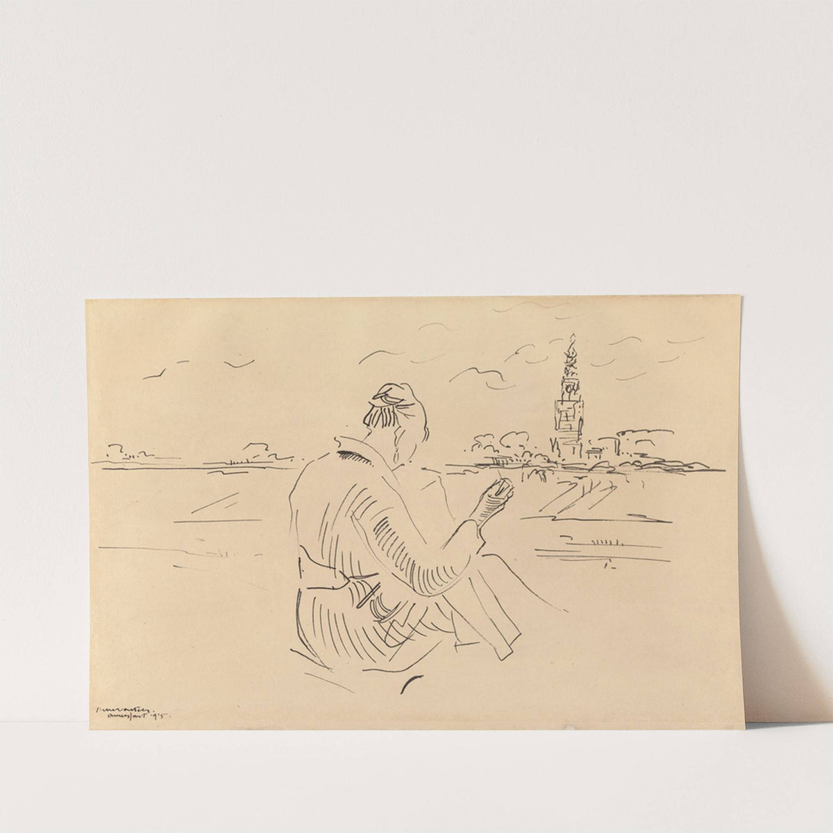 Woman Sewing before Amersfoort by Rik Wouters
