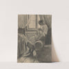 Woman Sewing by the Window by Eduard Putra