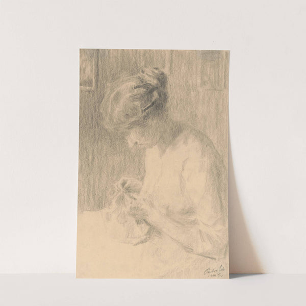 Woman Sewing in Profile by Eduard Putra