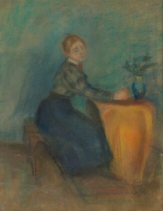 Woman sitting at a chart (1892)