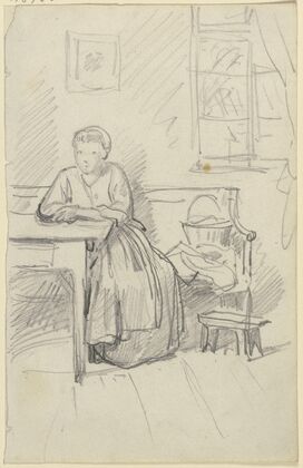 Woman sitting at a table