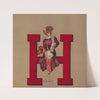 Woman sitting on giant H (1906) by Campbell, Metzger & Jacobson
