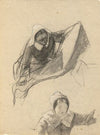 Woman, sketch for Signing of the Compact in the Cabin of the Mayflower