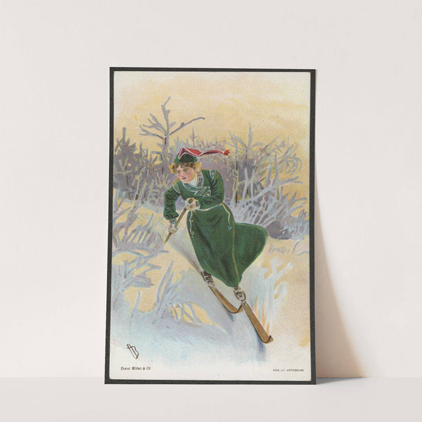 Woman skiing by Andreas Bloch