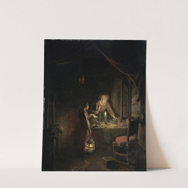 Woman Tidying the Supper Table by Gerrit Dou
