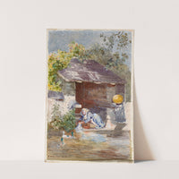 Woman Washing Clothes by a River by Frances 'Fanny' Wilmot Currey