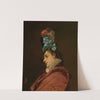 WOMAN WEARING A HAT WITH A BLUE RIBBON by Jules-Adolphe Goupil