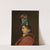 WOMAN WEARING A HAT WITH A BLUE RIBBON by Jules-Adolphe Goupil