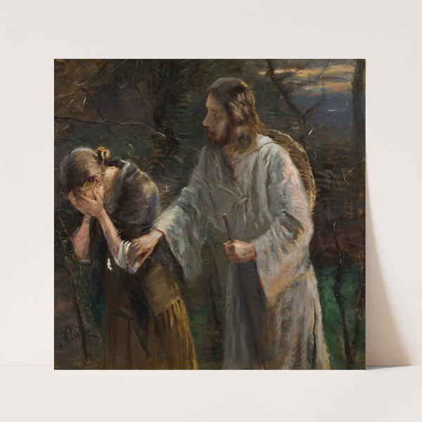 Woman, why are you crying by Fritz von Uhde