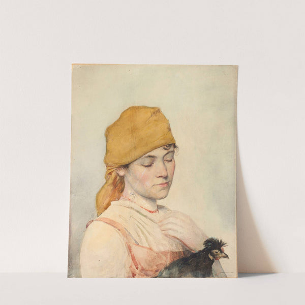 Woman with a hen (before 1885) by Julian Falat