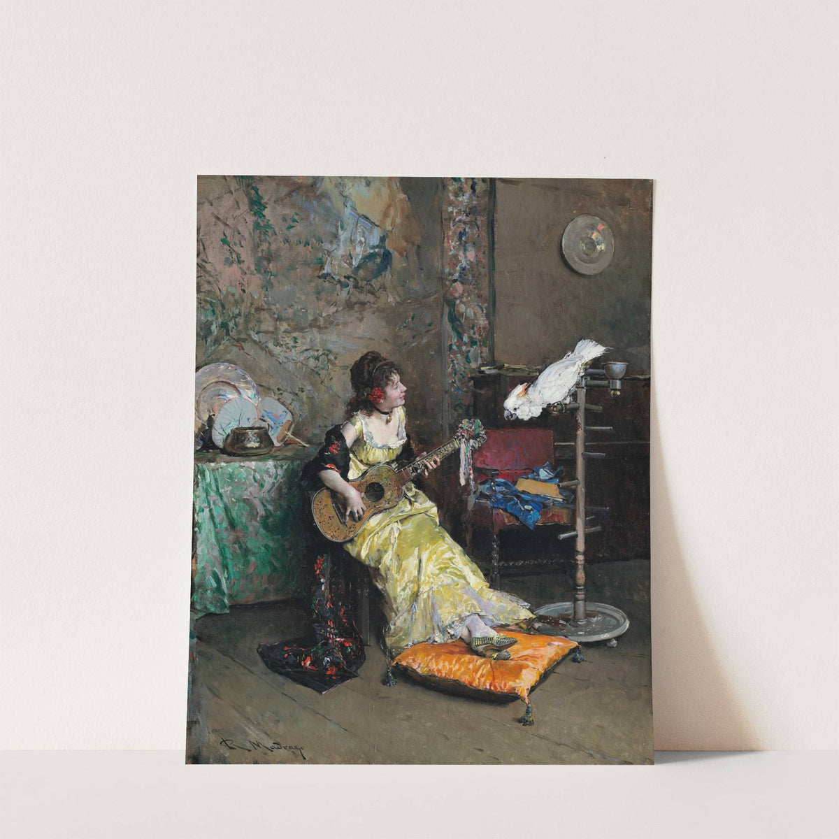 Woman With A Parrot by Raimundo de Madrazo y Garreta