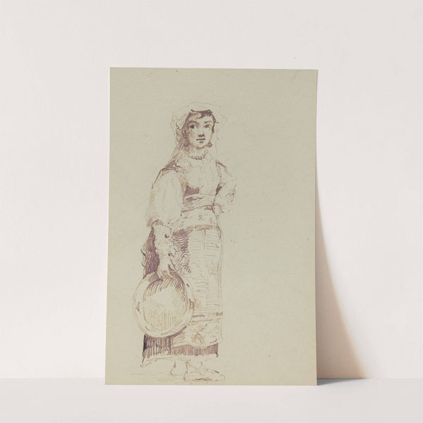 Woman with a Tambourine (verso) (c. 1860) by Ernest Meissonier