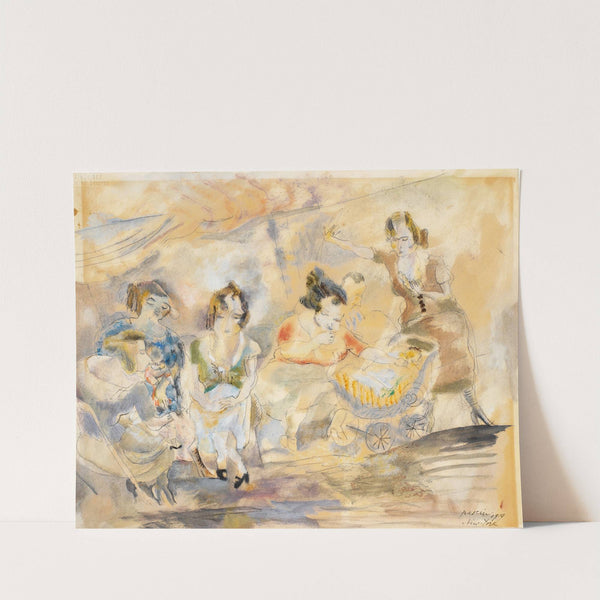 Woman with Baby Carriage by Jules Pascin