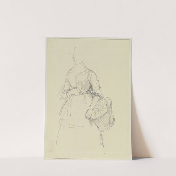 Woman with basket by Jakob Becker