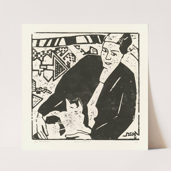 Woman with cat (1920) by Jean Brusselmans