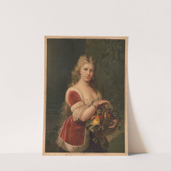 Woman with fruit basket (1876) by Edmund Foerster & Co.