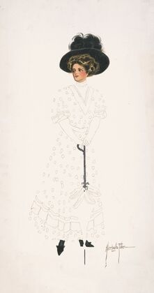 Woman with hat and umbrella — size preview