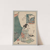 Woman with Papers in Mouth and Fan in Hand (1789-1851) by Keisai Eisen