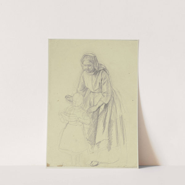 Woman with reading child by Jakob Becker